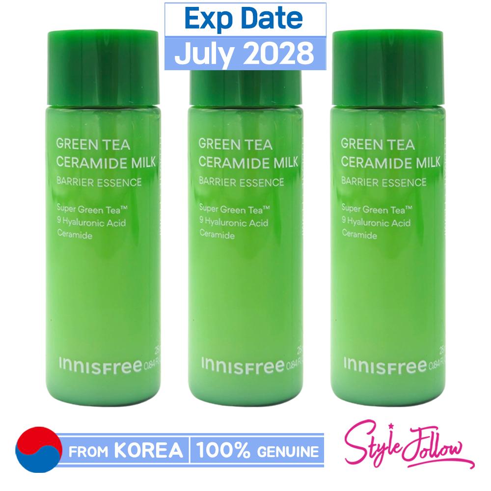 3pcs/75ml_[INNISFREE] Green Tea Ceramide Milk Essence 25ml (Sample)