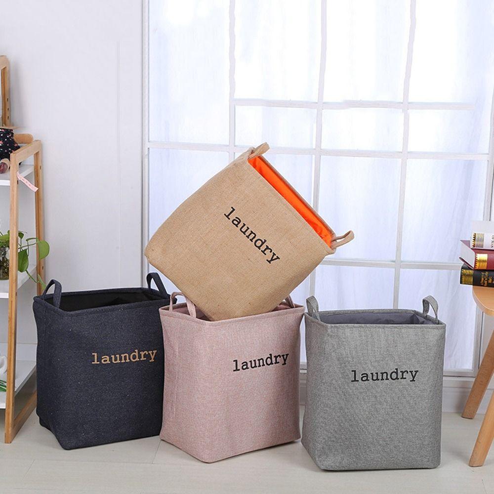 Foldable Dirty Clothes Storage Basket EVA Jute Clothes Storage Basket Toys Organizer  Sundries