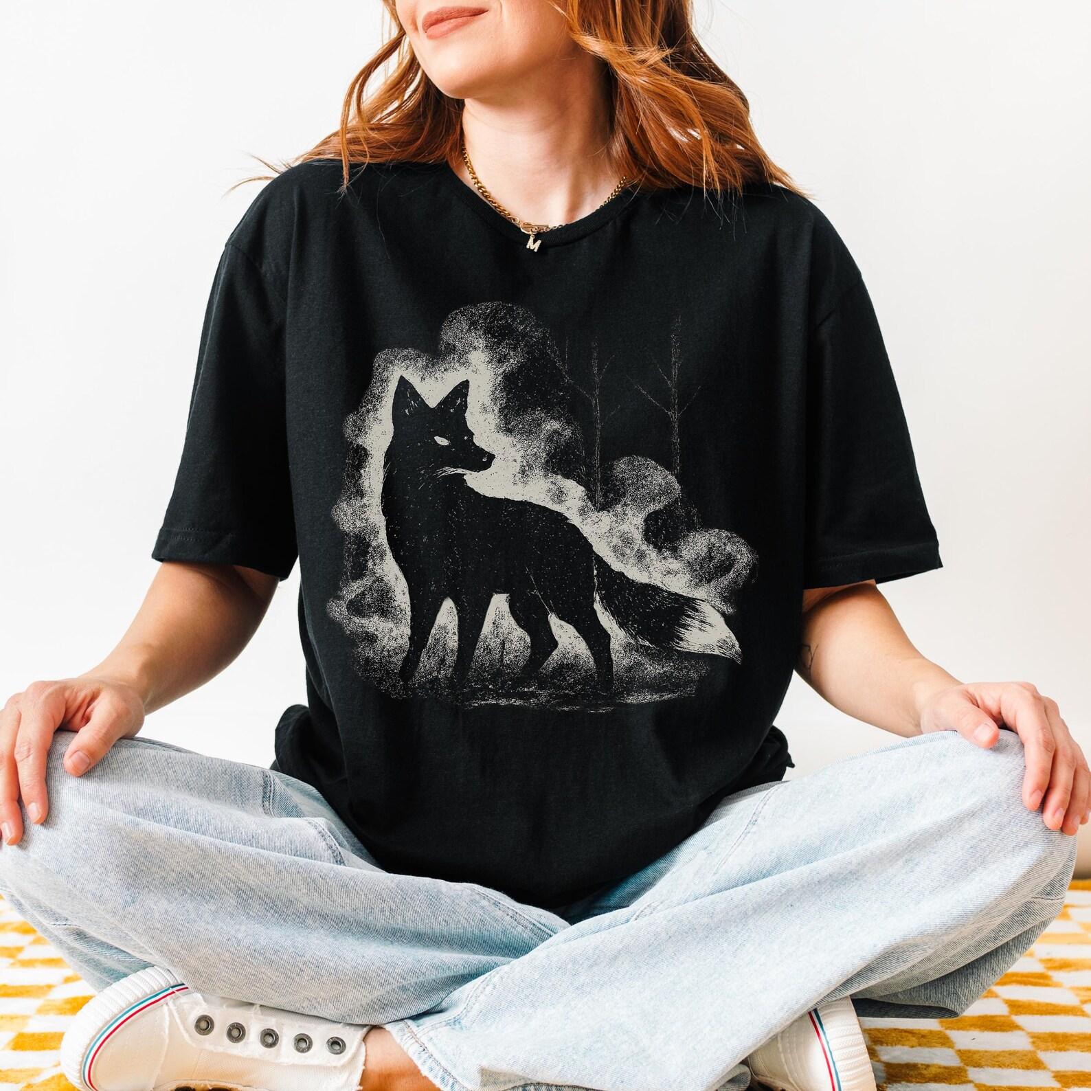 Fox Shirt Forest Graphic Tee Woodland Animal Nature T-Shirt 4XL
