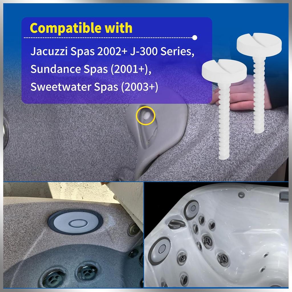 4 pcs 6570-231 Hot Tub Pillow Attachment Screw Compatible with Jacuzzi Spas 2002+ J-300 Series, Sundance Spas (2001+), Sweetwater Spas (2003+)
