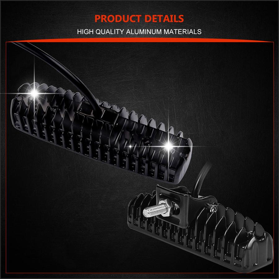 Pair 48W 4800Lm Car Motorcycle Led Working Lights Fog Warning Flash Strobe Lamps