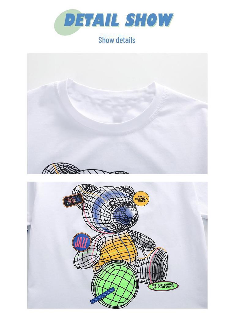Boys' Summer Cartoon Short-Sleeve Fashion Set 2025 - Trendy Small & Medium Sizes