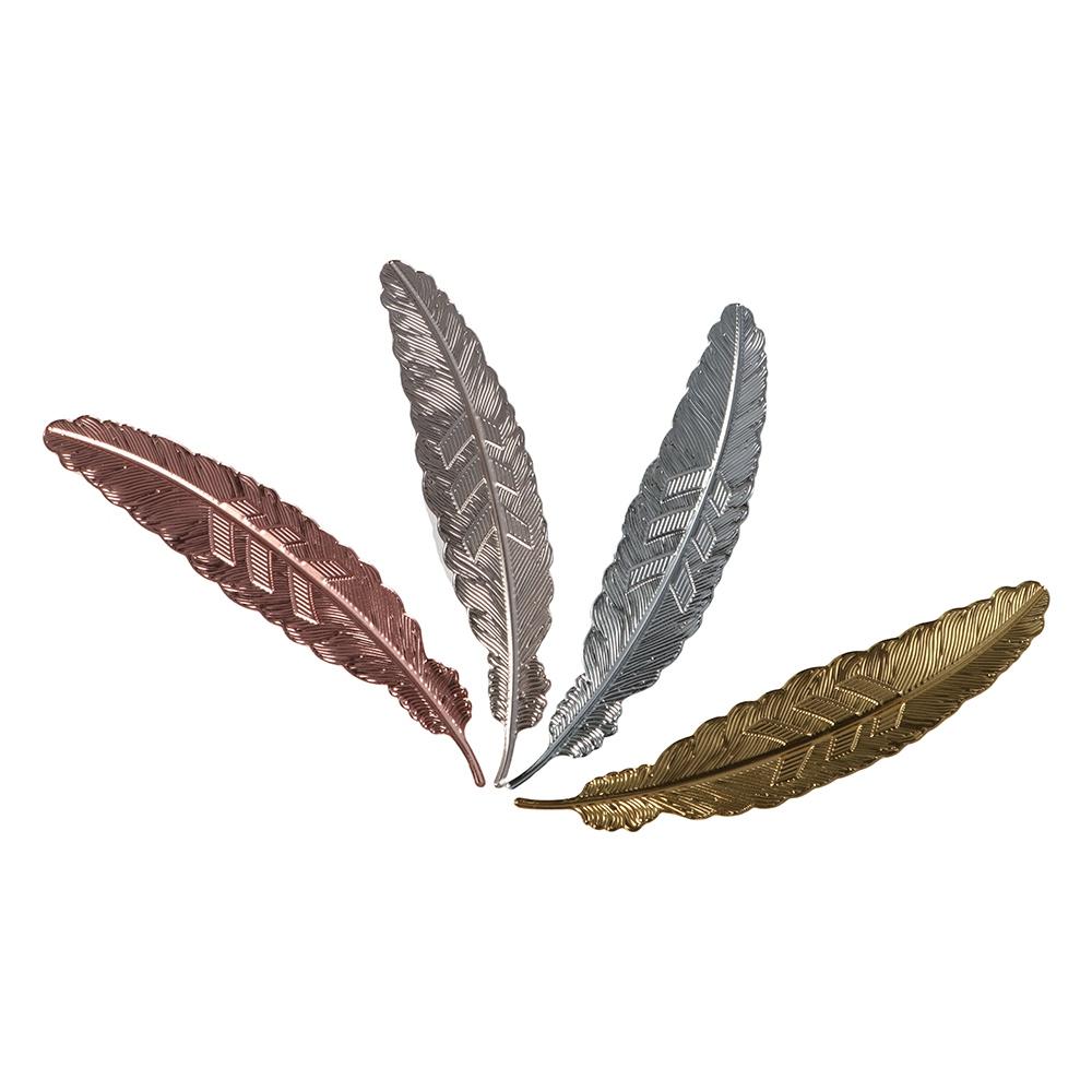 

Ethnic Style Feather Pendants Bookmark Retro Bookmark Metal Feather Bookmark Photography Tools рожевий колір золота