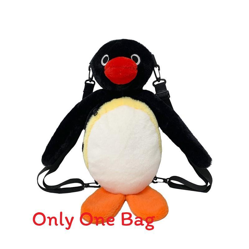 

Character Penguin Cute Backpack Kids Plush Toy Bag With Interior Zipper Pocket Style B