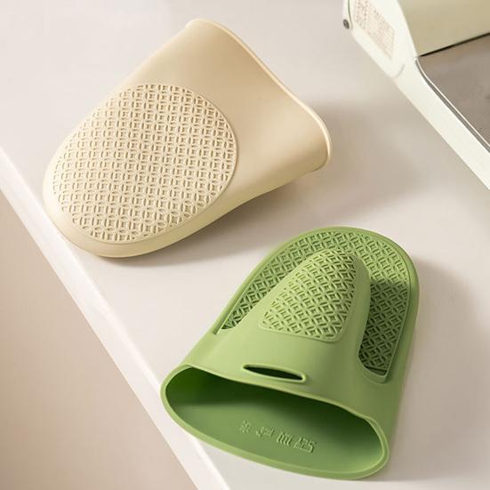 1Pc Thickened Silicone Oven Mitts with Non-Slip Texture Heat-Resistant Gloves for