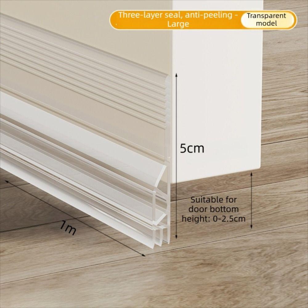 100cm Door Draft Stopper Soundproof Transparent Door Bottom Sealing Strip Insect Prevention Self-adhesive Weather Stripping
