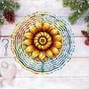 Sunflower Metal Wind Spinner Outdoor Garden Decor 360 Rotating Hook Easy Installation Vibrant Yard Art No Power Needed