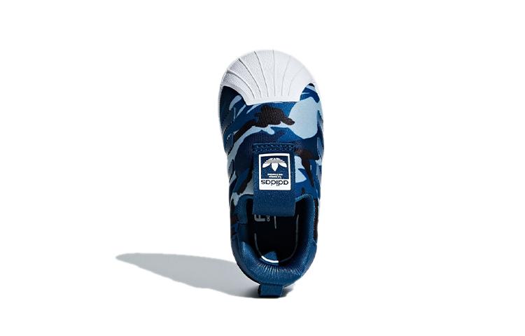 Adidas Originals Superstar Collection 360 I Abrasion Resistant Low top Toddler Shoes Blue Black Infant And Toddler CG6577