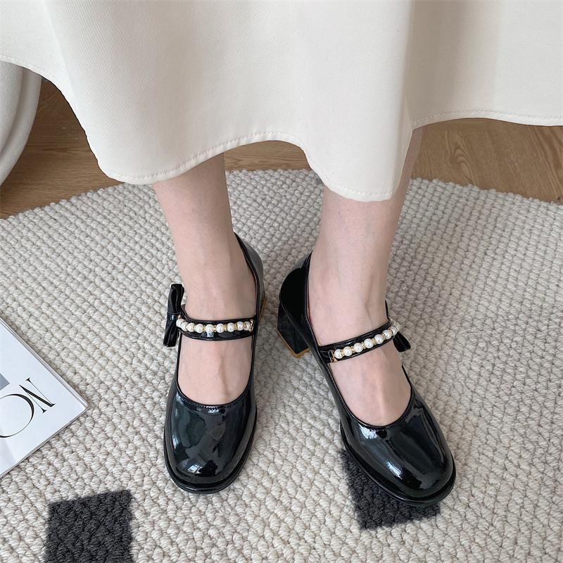 Fashion Versatile High Heels Mary Jane Women's Shoes 2025 New Skirt Wine Gentle High Heels Women's Shoes