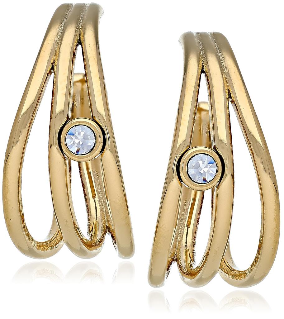Skagen Women's GLITZ WAVE Gold-Tone Stainless Steel Hoop Earrings, SKJ1759710