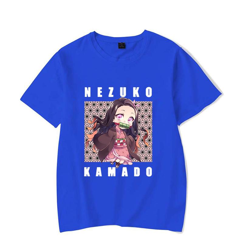 Anime Kamado Nezuko Print Short Sleeve T Shirts Men Shirts Summer Short Sleeved Male T-Shirts Comfy Soft Shirts Loose Tops