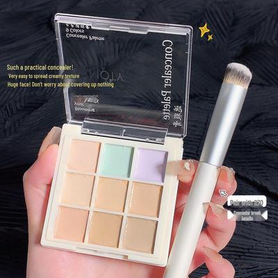 Palette Correttori 9 Colori FAMOTY: Copre Acne, Occhiaie, Solchi Lacrimali e Illumina la Pelle con Formula a Lunga Tenuta, No-Transfer.