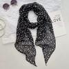New headband, hair tie, long strip, brown polka dot silk scarf, printed high-end versatile accessories, neck women's scarf