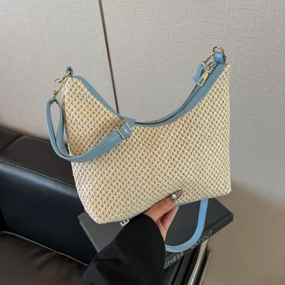 Letošní oblíbená tkaná taška přes rameno messenger 2025 jaro nová všestranná ins volnočasová taška patchwork tote taška dámská