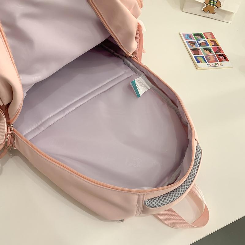 Large Capacity Junior High School Schoolbag Women's Color Contrast Backpack