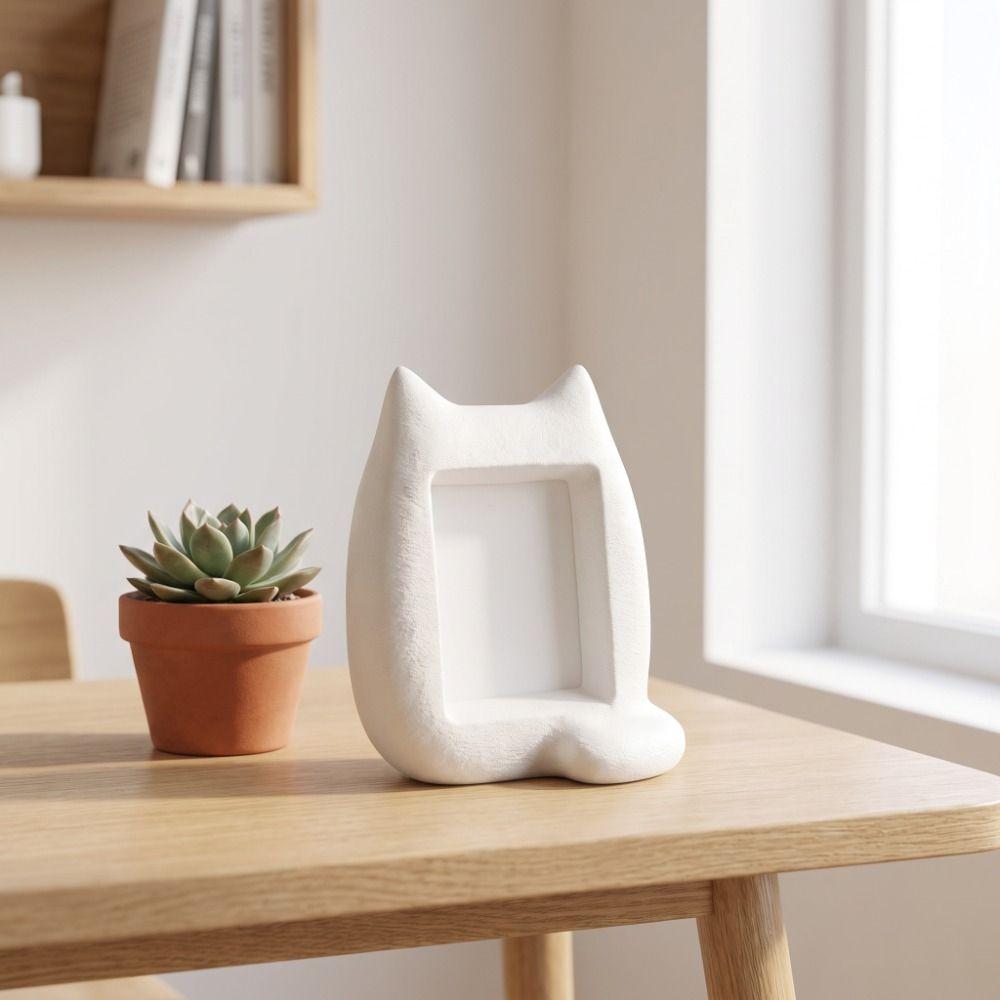 Heimdekoration Katze Fotorahmen 3D-gedruckt DIY Desktop-Ornament Album-Ornament Büro Schreibtisch