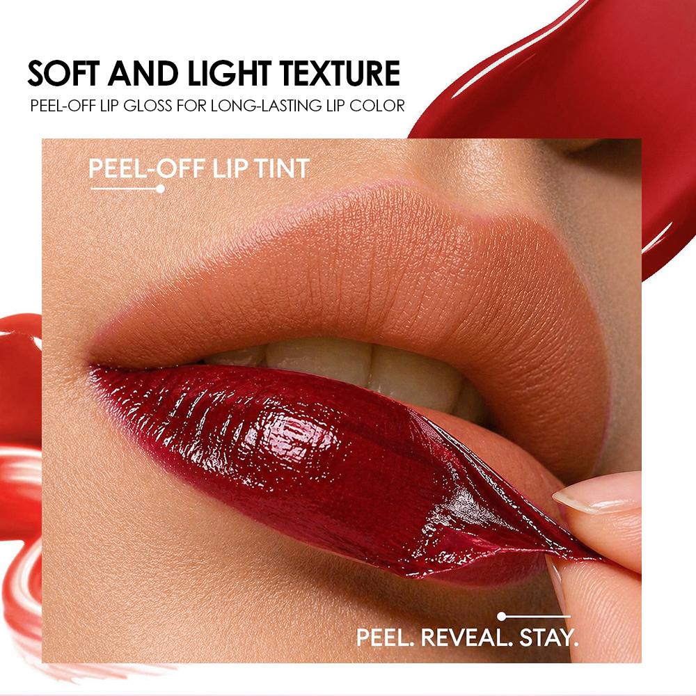Julystar Peel Off Lip Tint Matte Waterproof Lip Tattoo Stain Long Lasting Tear Off Liquid Lipstick Eye-catching Lip Makeup
