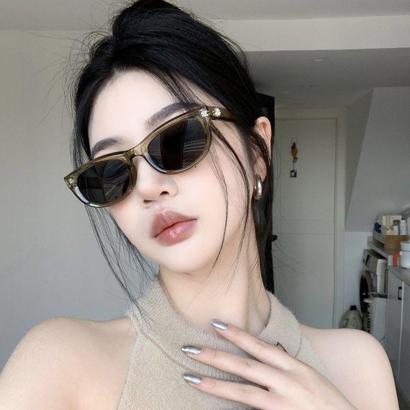2PCS Korean Retro Ulzzang Style Oval Sunglasses for Women Vintage Shades for Women