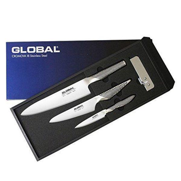 Buy Global GSTC2 Gyuto Petti Peeler Knives and Sharpener 4piece Set