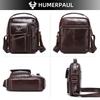 Humerpaul Men Leather Messenger Bag Multifunctional Shoulder Bag Handbag Briefcase Travel Backpack