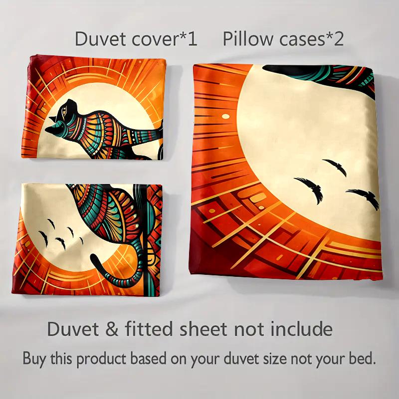 Stylized cat silhouette. Bedding Duvet cover sets Duvet covers Pillowcases gifts (1 * Duvet Cover 2 * Pillowcases, without duvet insert)