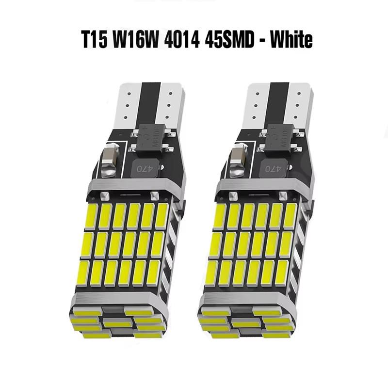2PCS Superior LED T15 W16W 45 SMD 4014 Car Auto Canbus Reversing Lamps Stop Light Back up Lights Reverse Bulb