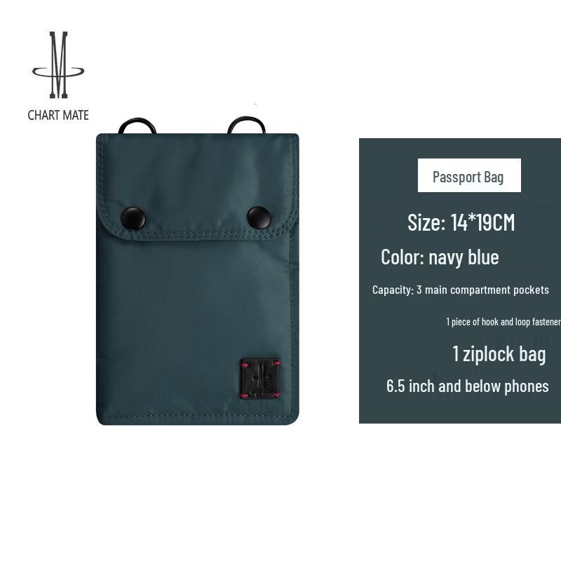 

Унисекс Дорожный Держатель для Паспорта со Шнурком - Двухслойный Нашейный Кошелек для Безопасного Хранения Документов 19x13x2 CM