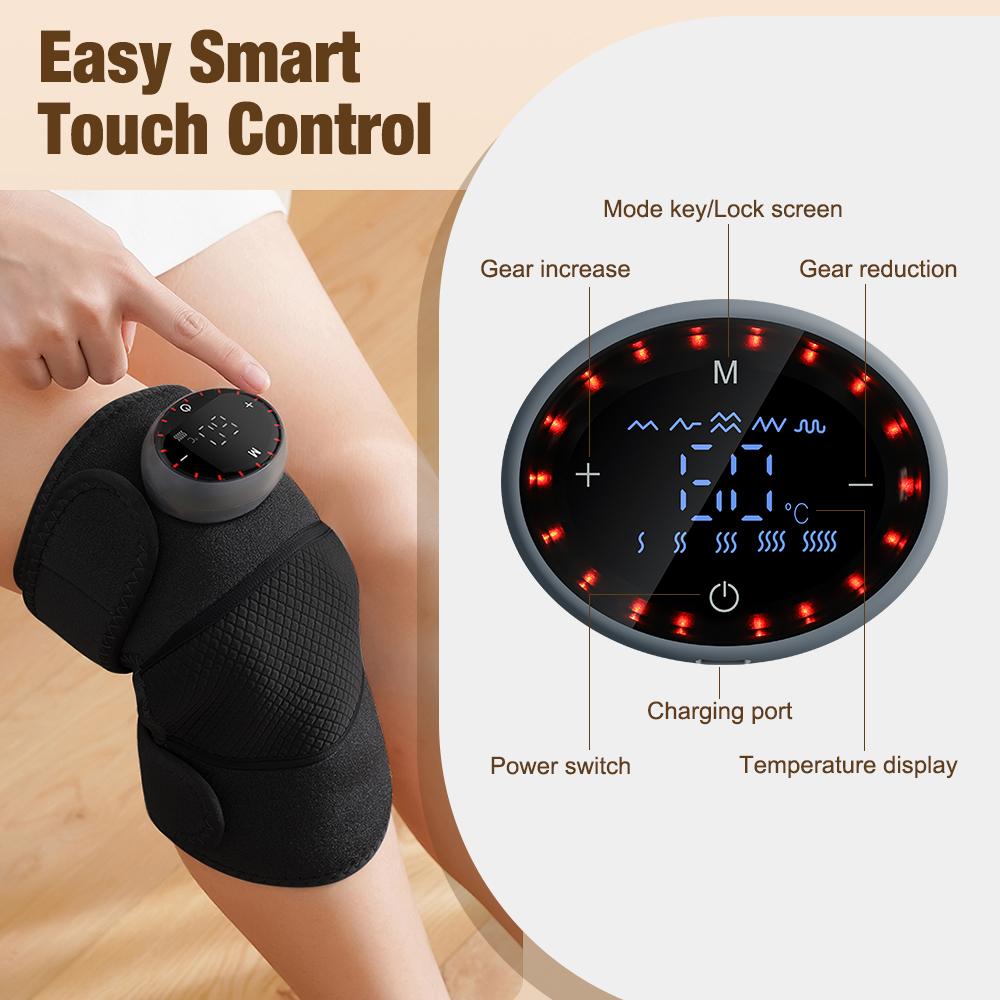 3 In 1 Vibration Heated Shoulder Knee Massager Electric Heating Knee Pads Elbow Knee Massage Device Thermal Shoulder Brace 2PCS