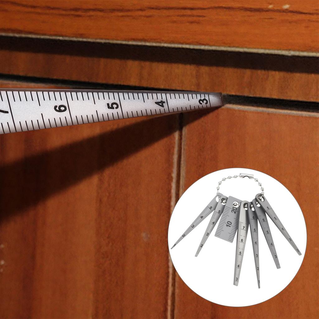 7 Pcs Stainless Steel Feeler Gauge Set 0.1-20mm Clearance Ruler for Cylindrical Bore Taper Welding Hole Inspection Tool