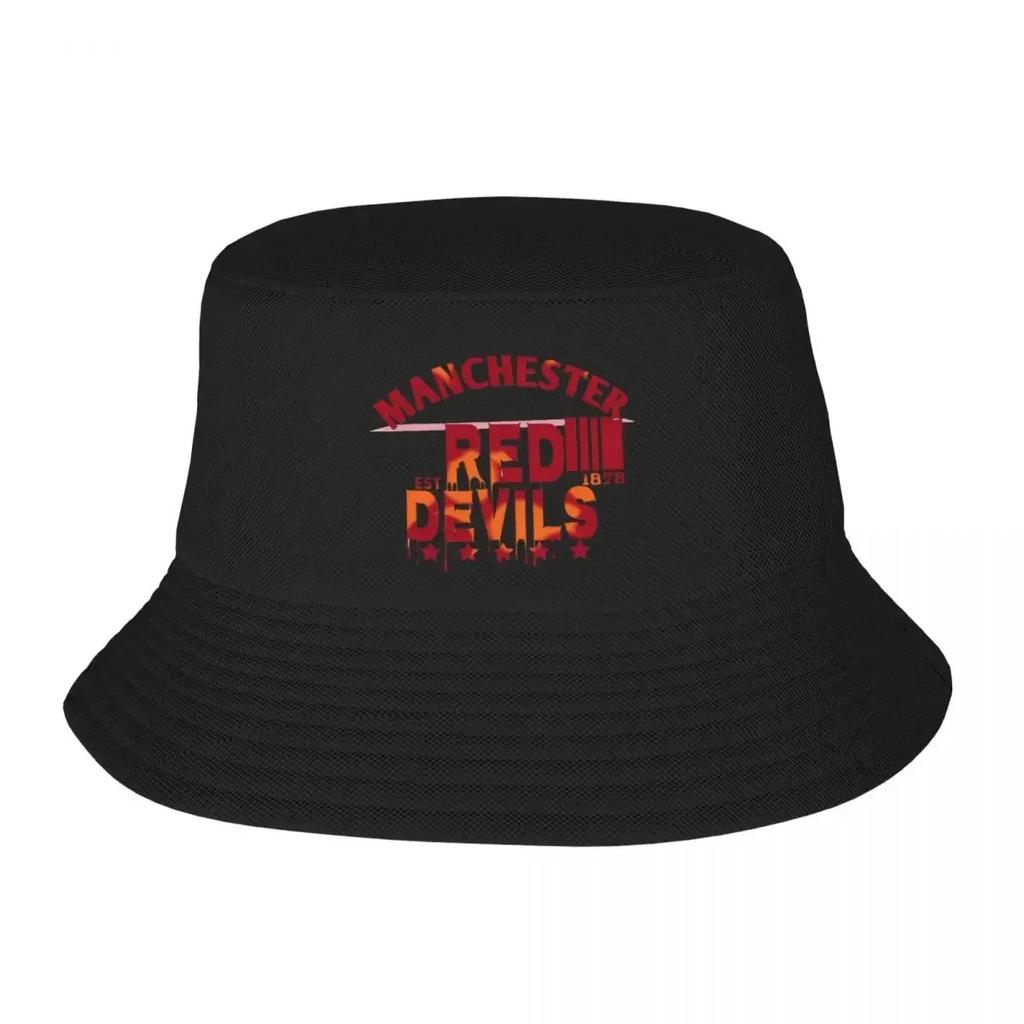 Devils Of Manchester Manchester Je Červený Klobouky typu kbelík Panama klobouk Dětské Bob Venkovní Rybářské Pro Léto Unisex Čepice