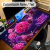 Floral Garden Theme Personalized Mouse Pad Custom Name Text Non Slip Desk Pad For Laptop Office Desktop