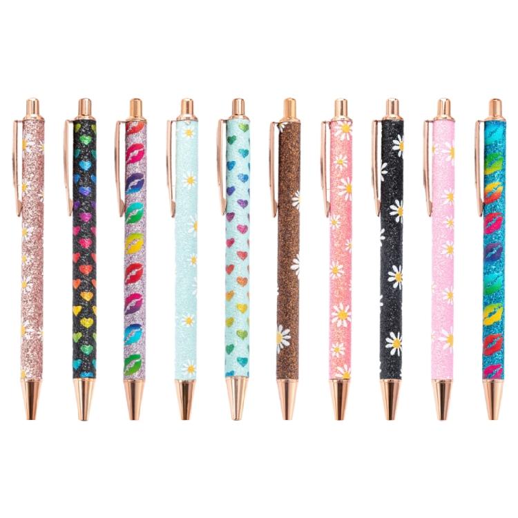 

10Pieces Retractable Metal Ballpoint Pen Office Signing Pen for Office School, 1.0mm Pen Tip Smooth to Write