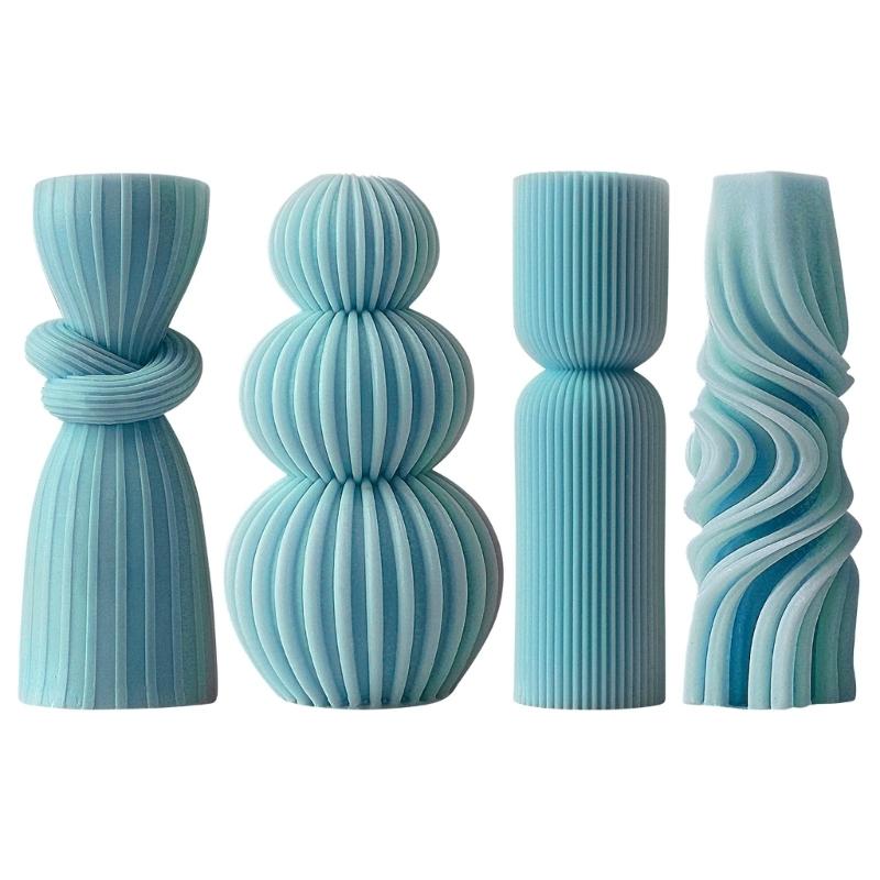 Artistic Striped Roman Column Silicone Mould For Handmade Candle Home Decoration And Craft Projects