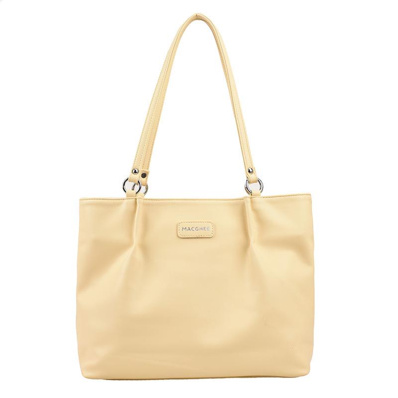 

Сумка женская большой вместимости новая нишевая сумка на плечо из мягкой кожи сумка для занятий для студентки колледжа сумка-тоут для поездок на работу светло-желтого