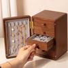 Vintage Wooden Jewelry Box Multi Layer Drawer Jewelry Storage Boxes Multifunctional Necklace Ring Earring Organizer Box
