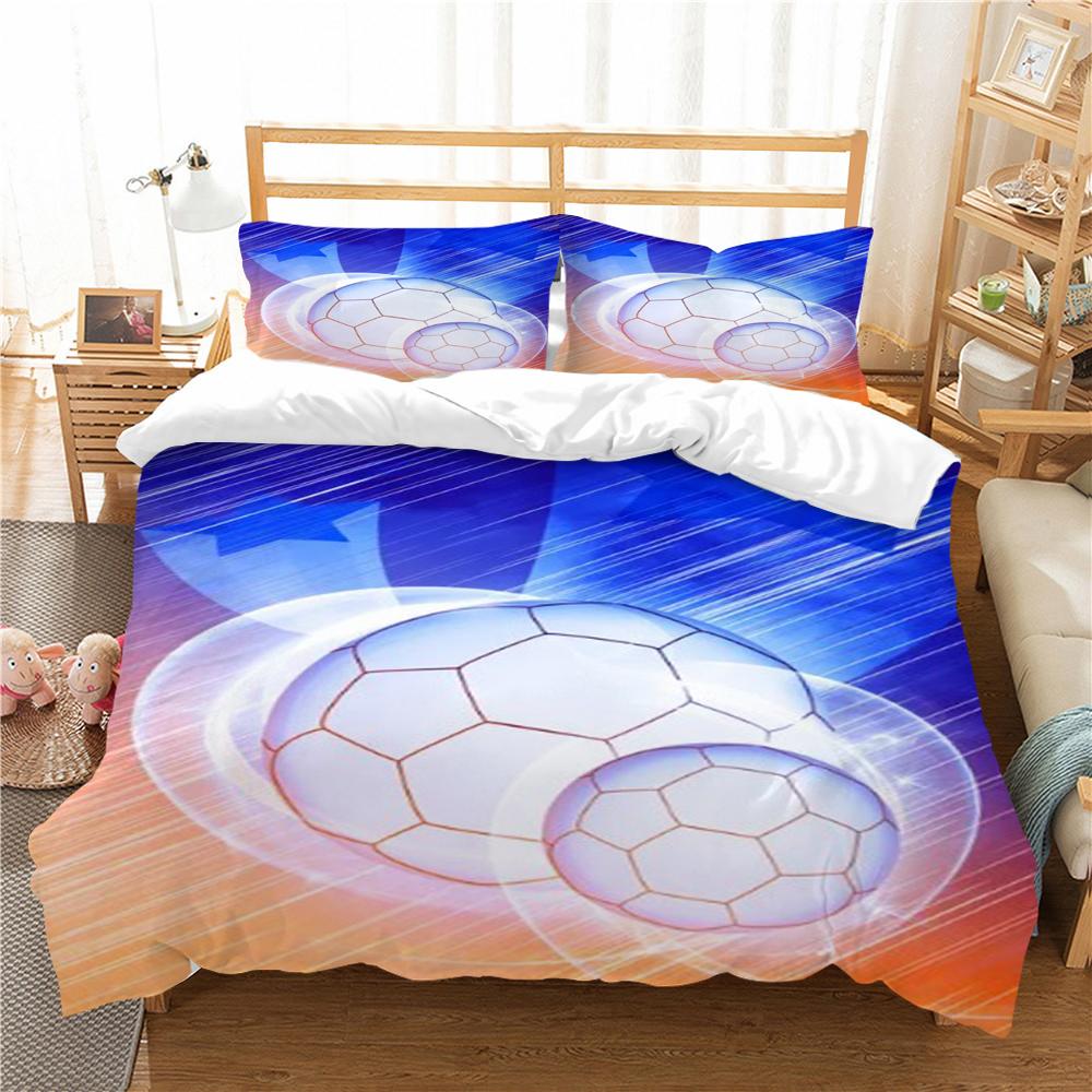 3D Football Printing Home Bedclothes Comforter Duvet Cover Bedding Set Duvet Covers Boy Children Bed Suit Comfortable