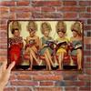 Vintage Metal Sign Women At Hair Salon 11.8x7.9 Inch