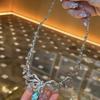 Mori Green Flash Full Diamond Necklace Niche Light Luxury Exquisite High Sense Design Fashion Versatile Dinner Collarbone Chain