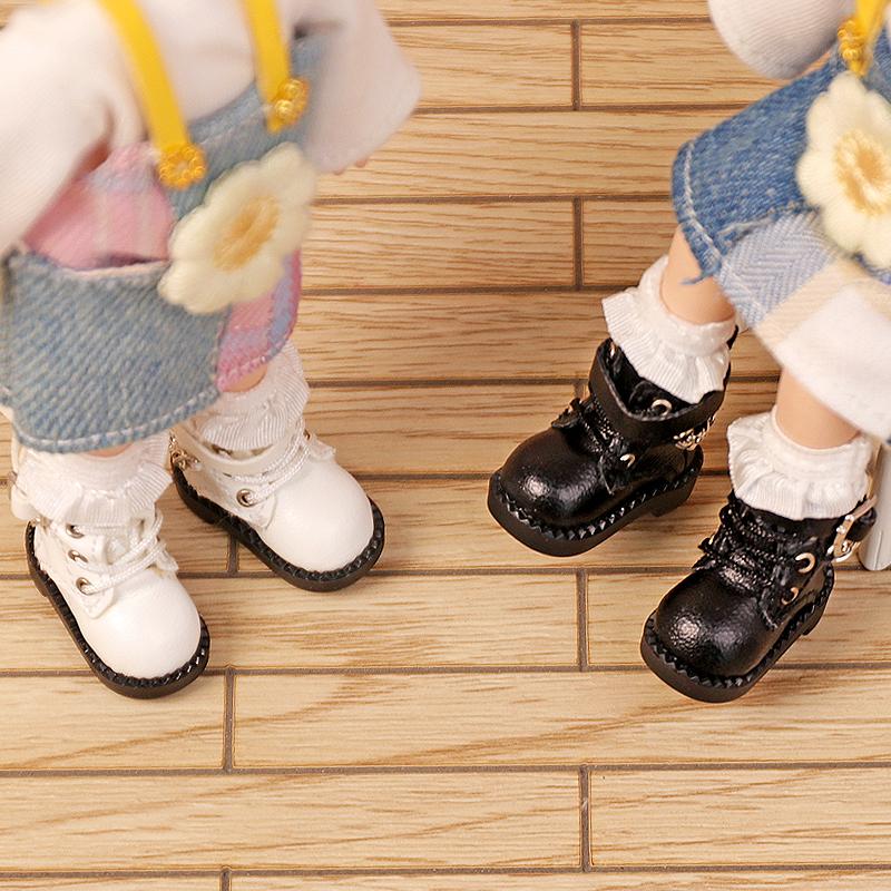 Ob11 Casual Chain Boots Shoes Leather Boots Molly Sister Head Shoes GSC Plain Doll Shoes Doll Accessories 1/12bjd Shoes New
