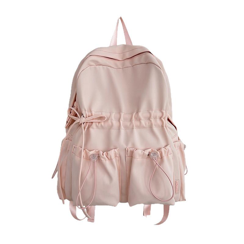 Simple School Backpack With Solid Color And Bow Design Design For Daily Teens