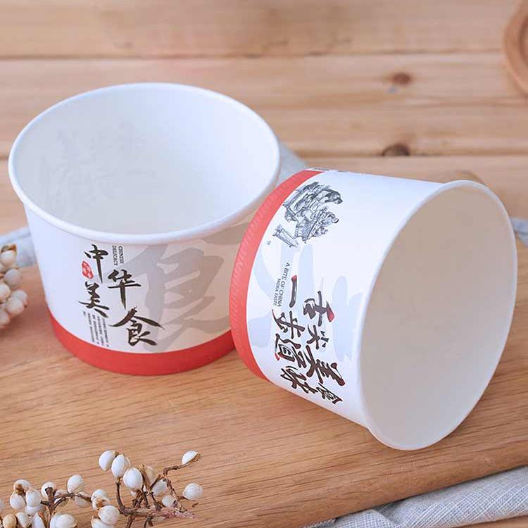 Einweg-Papierschalen - Lebensmittelqualität, Verdickt, Geeignet für Reis, Suppe und zum Mitnehmen