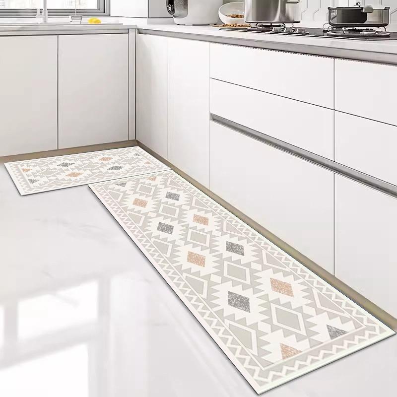 Simple Print Kitchen Floor Mat Absorbent Kitchen Long Strip Rug Anti-Slip Carpet Modern Door Mat Quick Drying Bath Mats Foot Pad