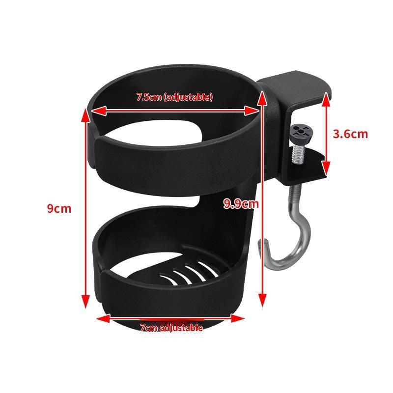 Clip On Desk Cup Holder No Drill Anti-Spill Space Saving Design for Coffee Mugs Water Bottles Home Office Gaming Desks