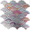 1Pcs Fan Shape Mosaic Ceramic Personality DIY Background Wall Bathroom Homestay Pool Kitchen Bathroom Wall Paper Home Decoration