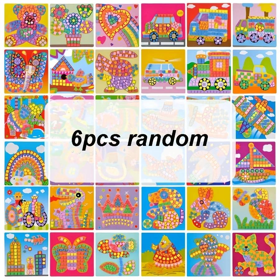 

6pcs 3D EVA Sticky Mosaics Paintings Cartoon Airplane Car Spaceship Cat Dog Animal Drawing DIY Foam Puzzles Home Decor ZSY