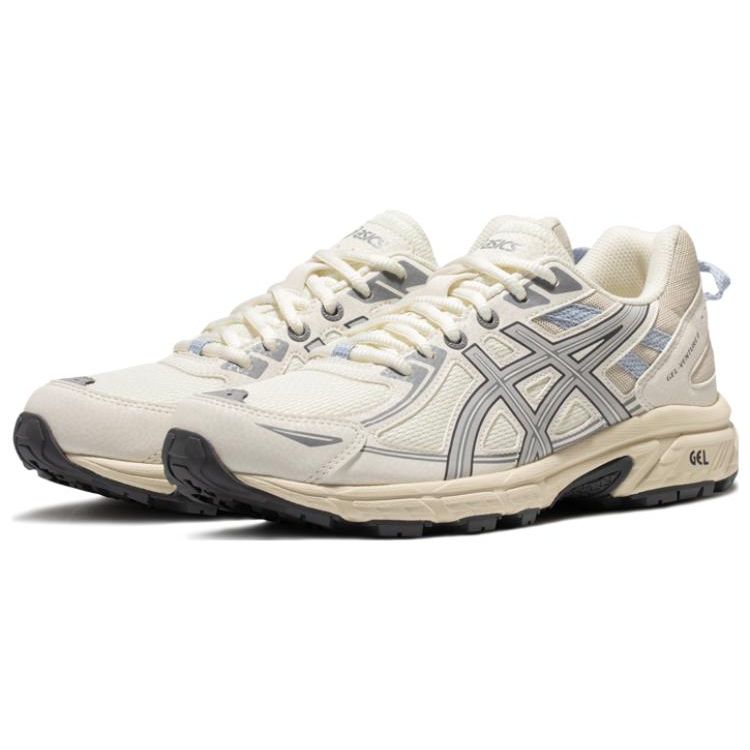 Asics Gel-Venture 6 Comfortable Fabric Synthetic Leather Low-Top Running Shoes Women Sneaker White Gray Blue 1012B359-101