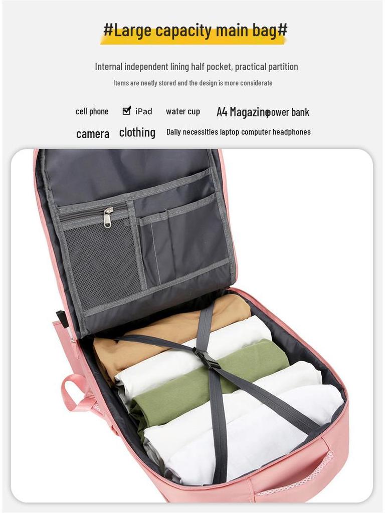 Unisex Lightweight Large-Capacity Multifunctional Travel Backpack for Short Business Trips