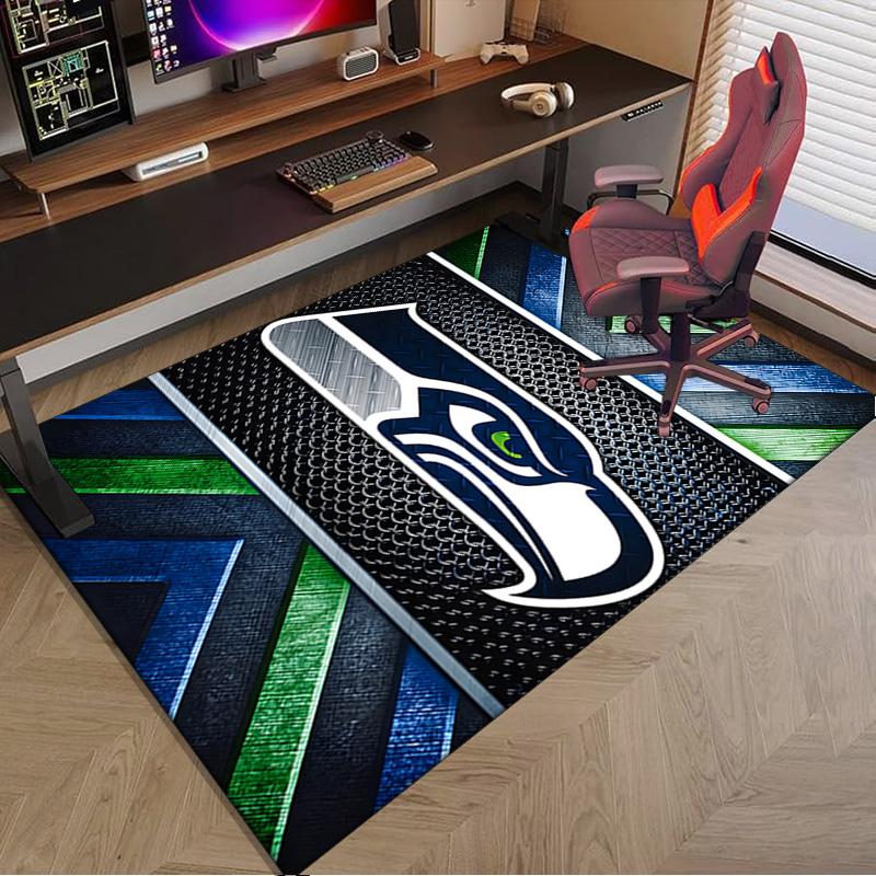 Seahawks Teamgeist Teppich für Büro, Stuhlunterlage, Dekorteppich Wohnzimmer Matte, Große Größe Fan Geschenke Weihnachtsgeschenke