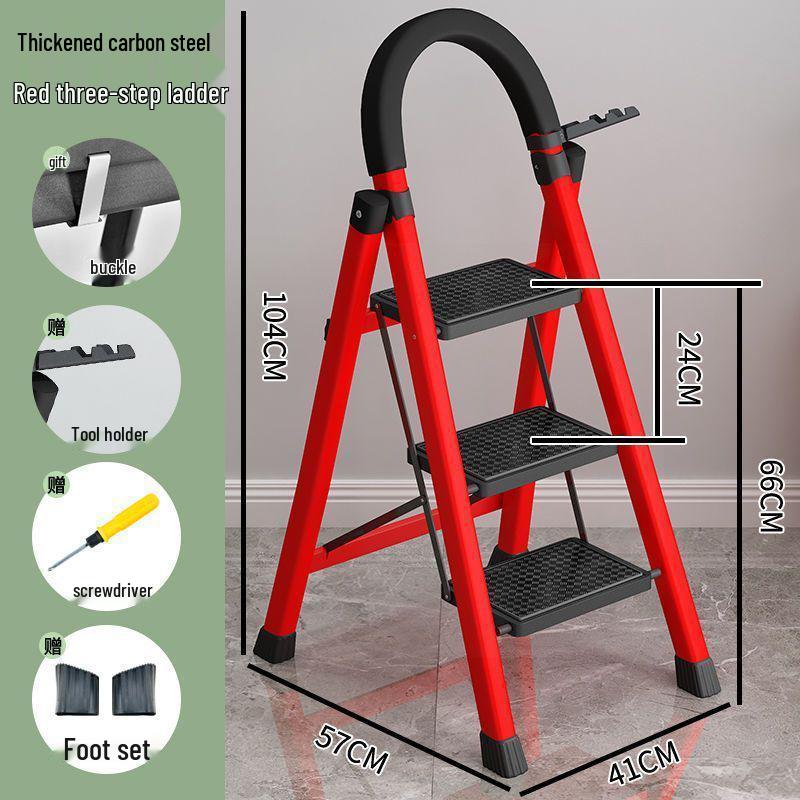 Fengrong Multi-Functional Telescopic A-Frame Step Ladder (Carbon Steel)