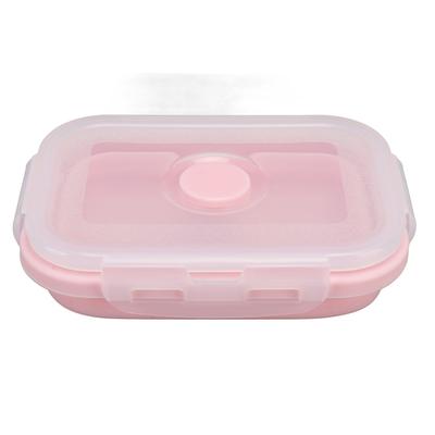 Zusammenklappbarer Silikon-Lebensmittelbehälter Hochtemperaturbeständig Mikrowellengeeignet Lunchbox